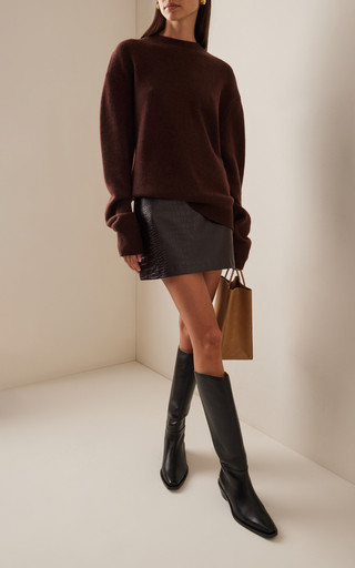 Mary Croc-Effect Faux Leather Mini Skirt | Moda Operandi (Global)