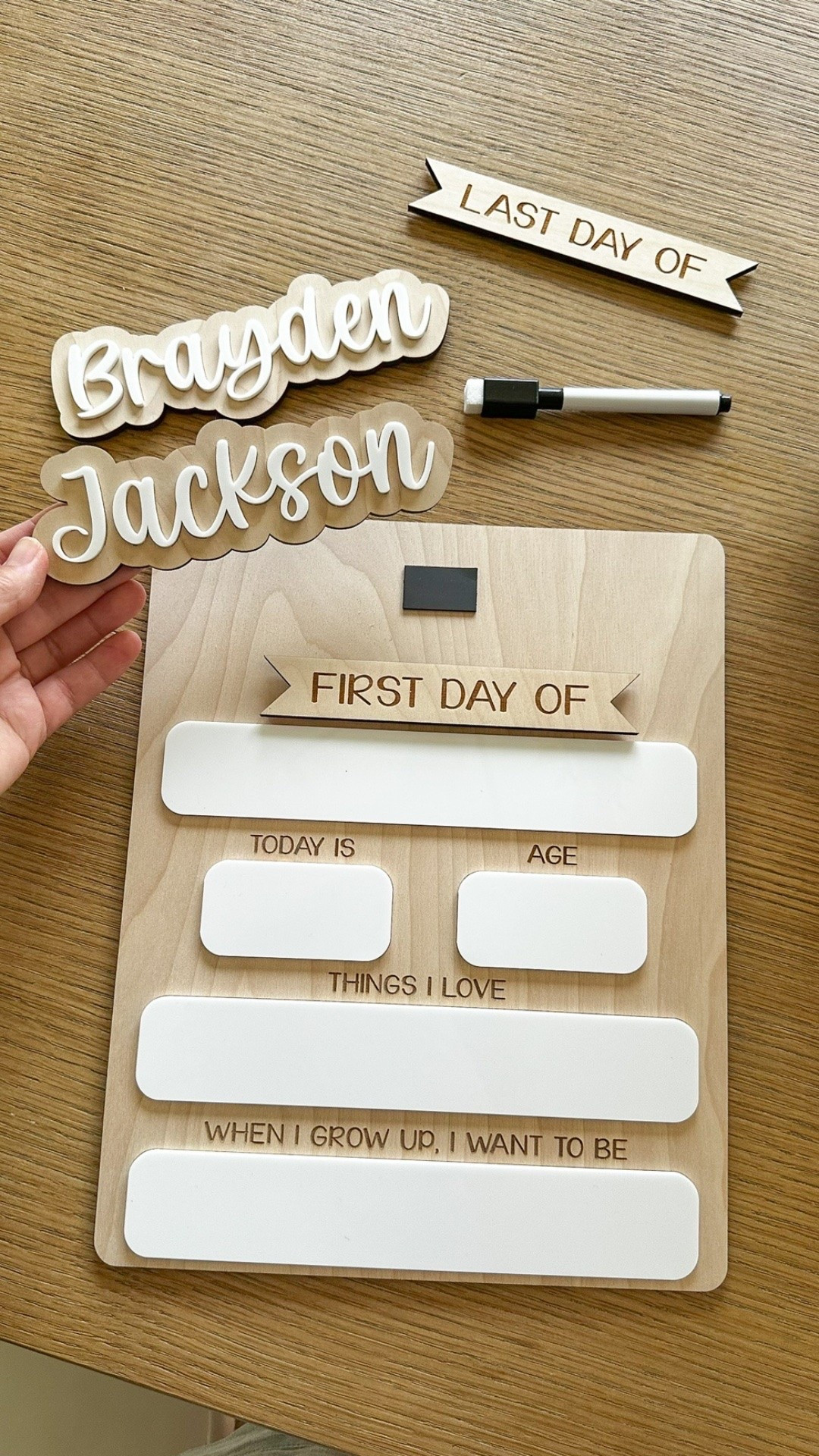 Back to school is coming up fast! I love using this first day of school sign to take photos with my boys. It also comes with a 2nd name option and a last day of school magnet too!

#LTKKids #LTKmomlife #LTKdayinmylife