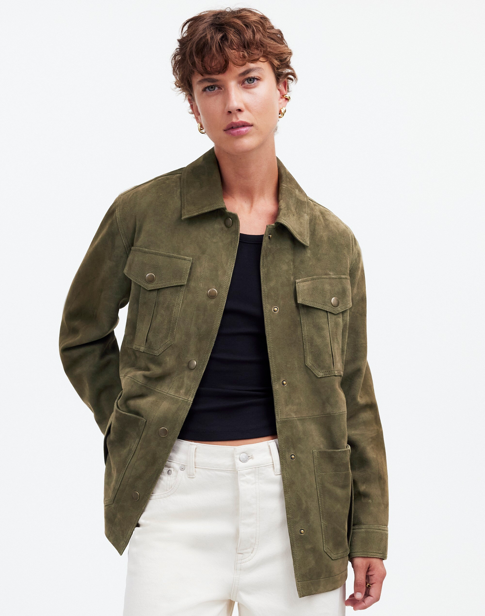 Belted Field Jacket in Suede | Madewell