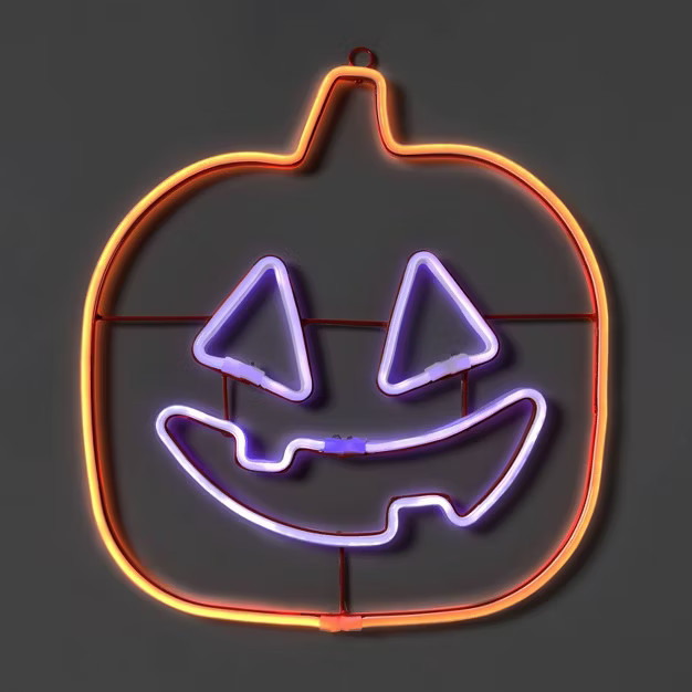 LED Neon Jack-O'-Lantern Orange and Purple Halloween Novelty Silhouette Light - Hyde & EEK! Bouti... | Target