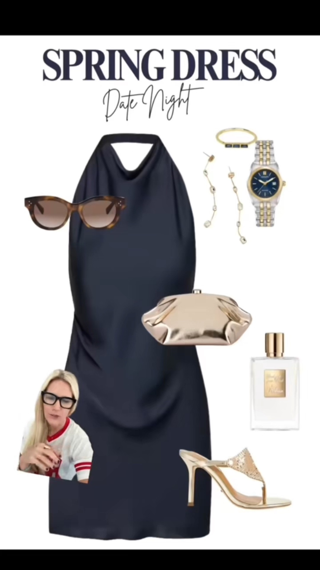 Date Night OOTD Navy & Gold💙 just posted on my LTK~ link in bio.🔗 #aritzia #datenightoutfit #navyandgold
