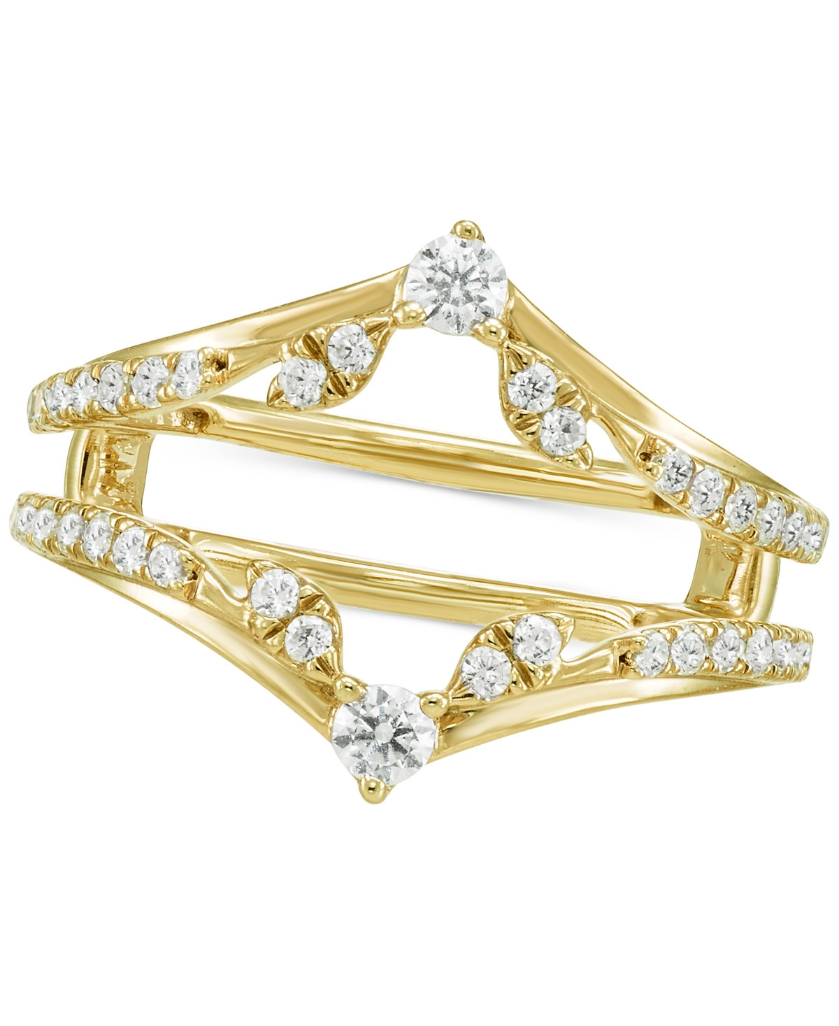Diamond Chevron Ring Guard Enhancer (1/2 ct. t.w.) in 14k Gold - Yellow Gold | Macy's