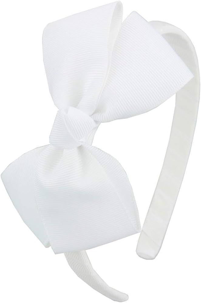 7Rainbows Fashion Cute White Bow Headband for Girls Toddlers. | Amazon (US)
