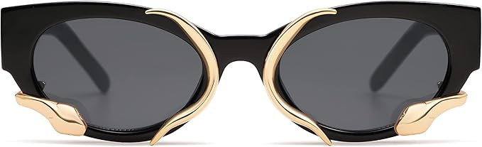 Appassal Trendy Sunglasses for Women Men Vintage Narrow Cateye Metal Snake Sunnie Y2k Accessories... | Amazon (US)