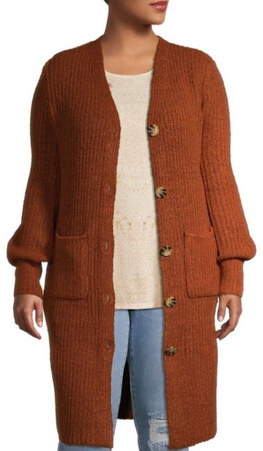 No Boundaries Juniors' Plus Balloon Sleeve Duster Cardigan | Walmart (US)