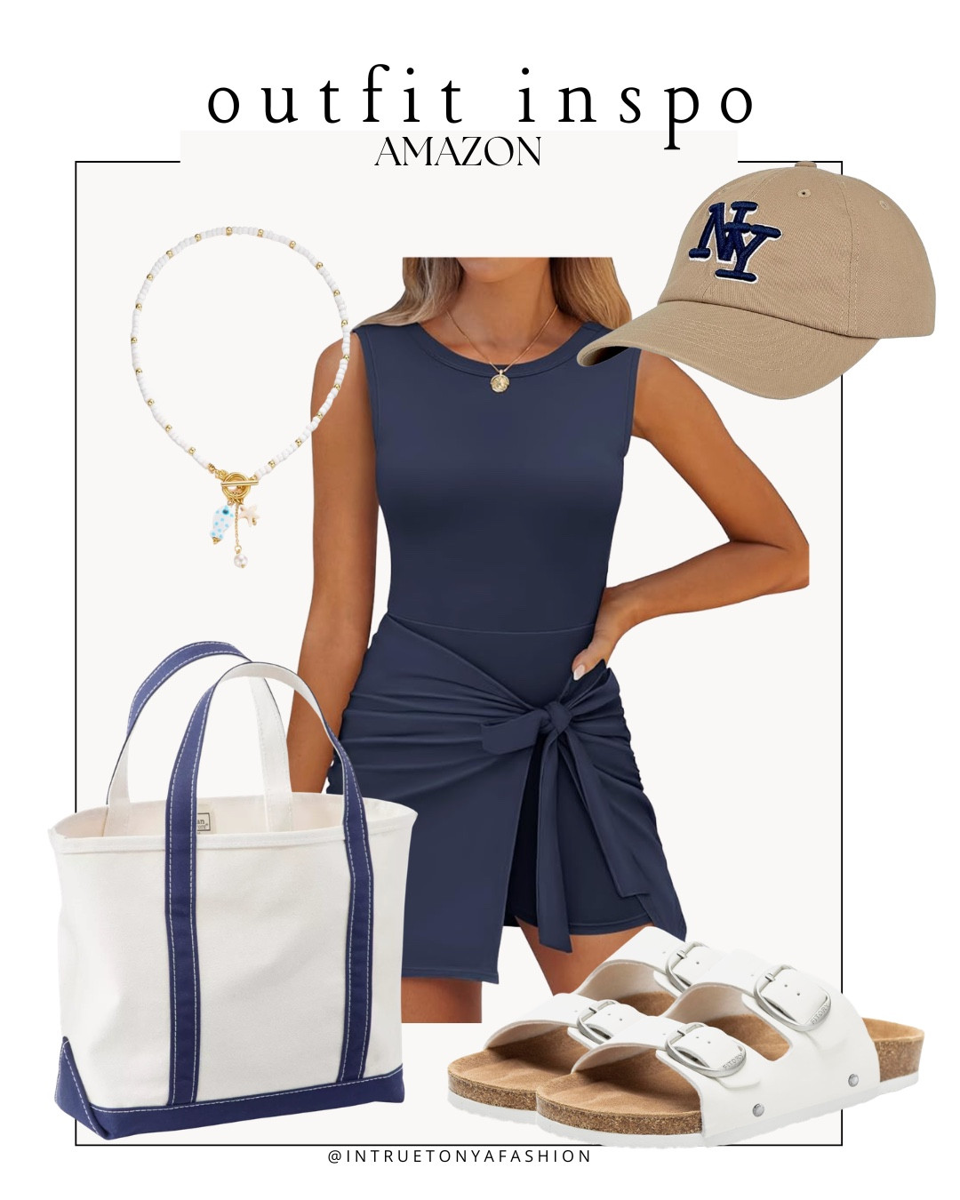 Summer outfit idea from amazon — navy athletic dress, beige NY baseball hat, beaded necklace, LL bean tote bag and white sandals 







Size 6/8 summer outfit ideas, midsize summer outfit, casual summer style, effortless everyday style, Amazon fashion midsize, petite Amazon fashion, coffee run outfit, SAHM outfits for summer, amazon prime deal days

#LTKootd #LTKSaleAlert #LTKPetite