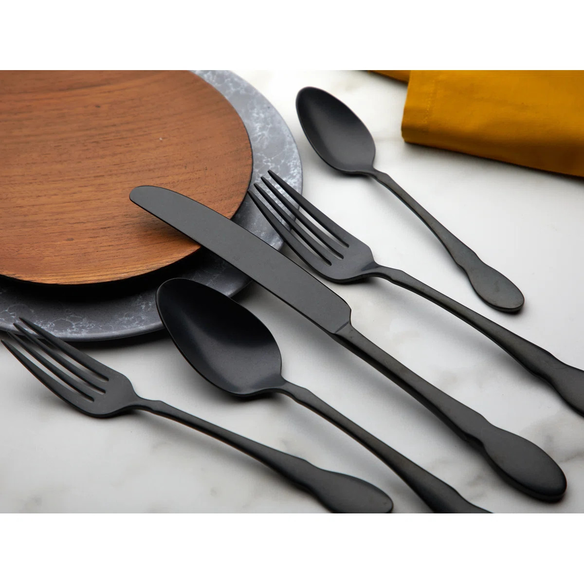 Gold And Black 20 Piece Flatware Set, Service for 4 | Wayfair North America