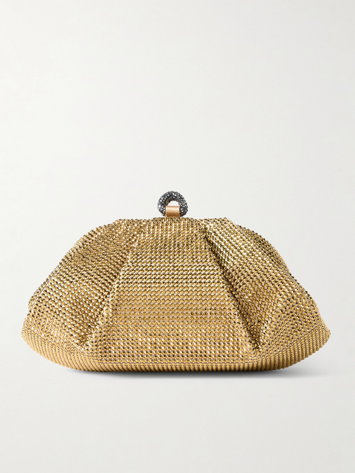Judith Leiber Couture - Gemma Crystal-embellished Satin Clutch - Gold | NET-A-PORTER (US)