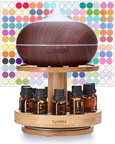 TJ.MOREE Bamboo Diffuser Holder Carousel- 2 Tier Height Increase Rack with Upper Tray for Holding... | Amazon (US)