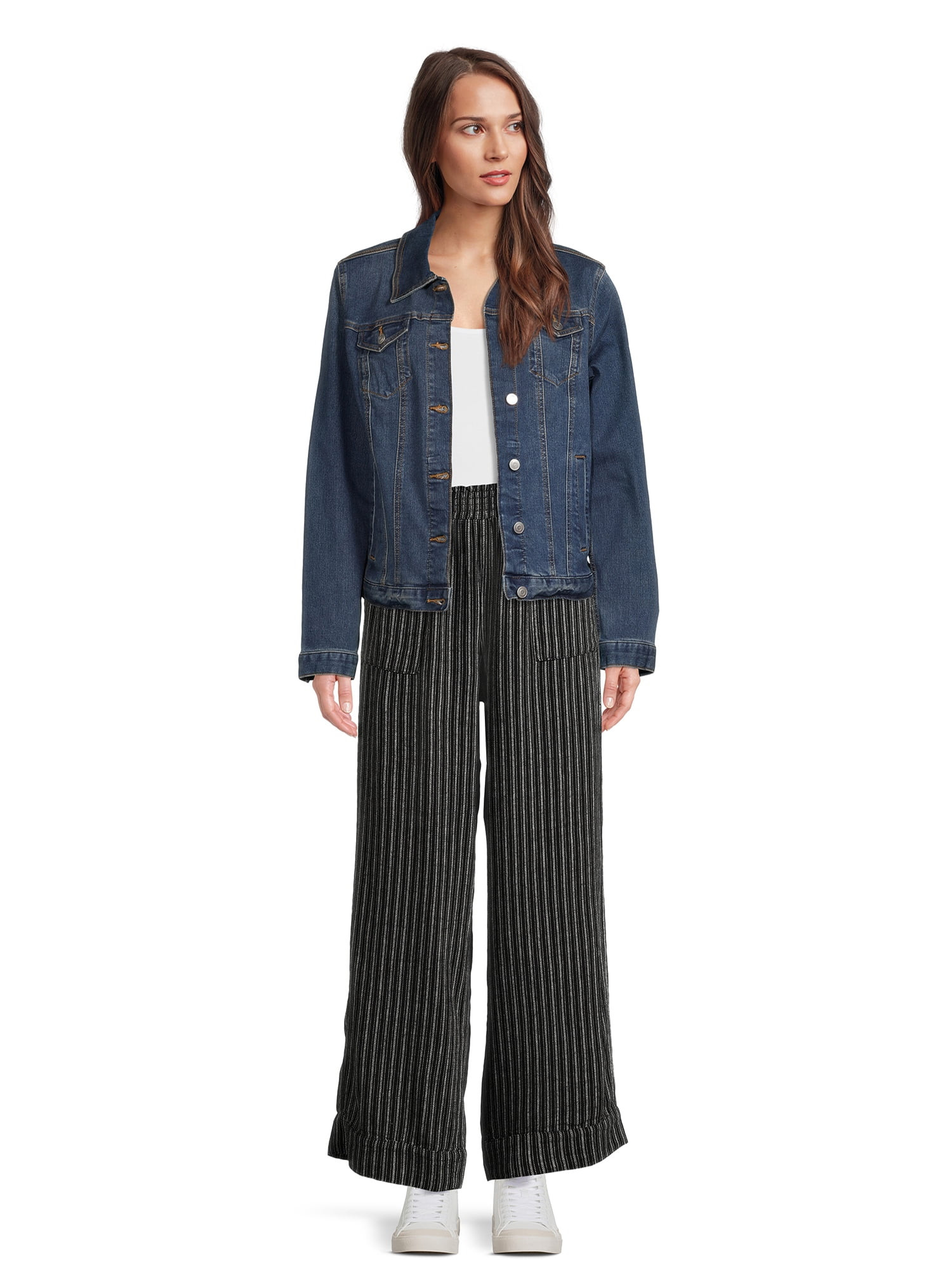 Time and Tru Women's Linen Blend Pants with Smocked Waist, 29" Inseam, Sizes XS-XXXL | Walmart (US)
