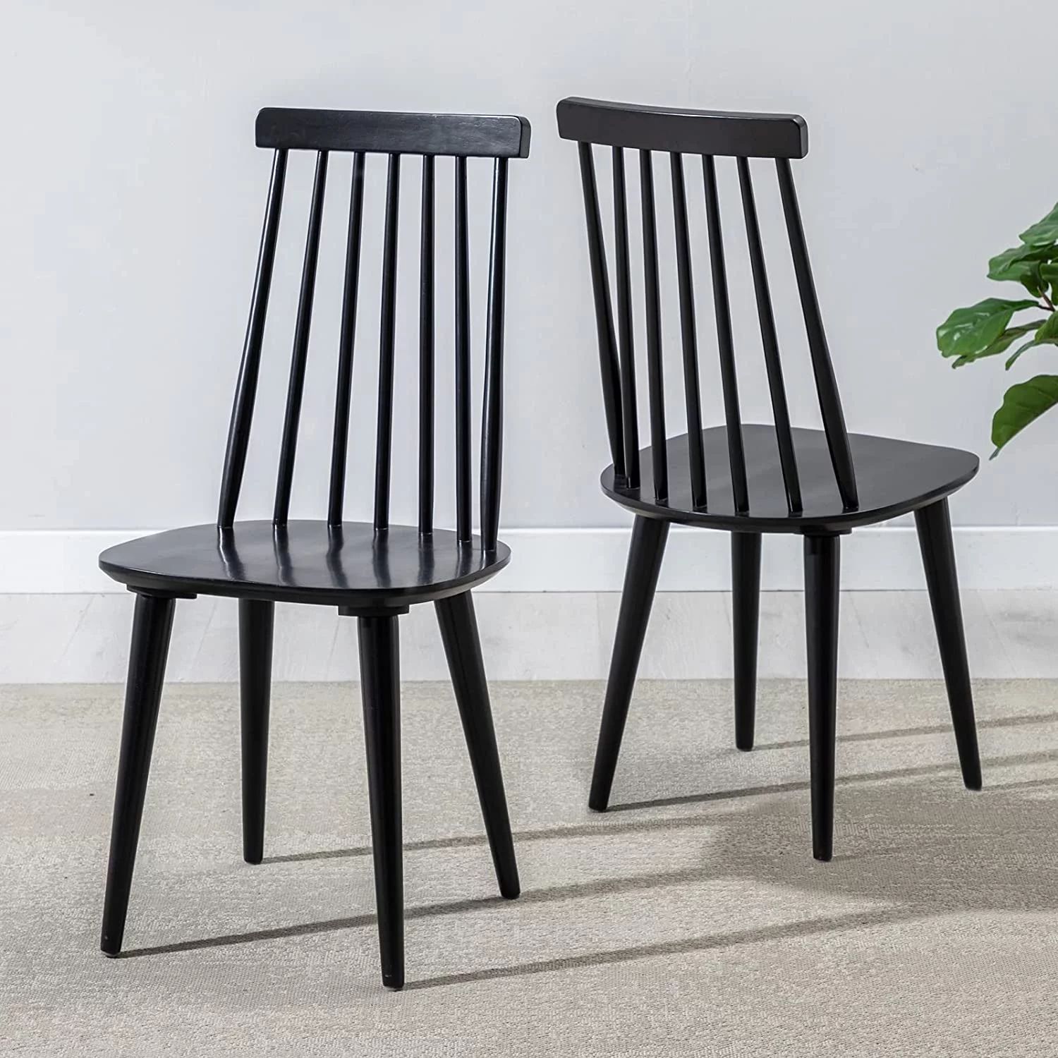 Duhome Dining Chairs Set of 2 Wood Dining Room Chair Black Spindle Chair for Kitchen, Windsor Cha... | Walmart (US)