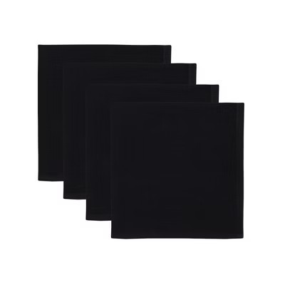 Design Imports Cotton Napkin Set/4, Black | Target