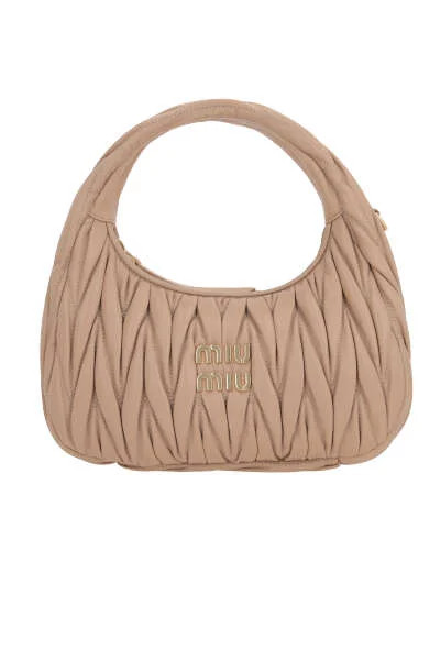 새 시즌Miu MiuMiu Miu Wander 퀼팅 로고 플레이트 미니 호보 백₩3,200,000₩2,678,... | Cettire Global