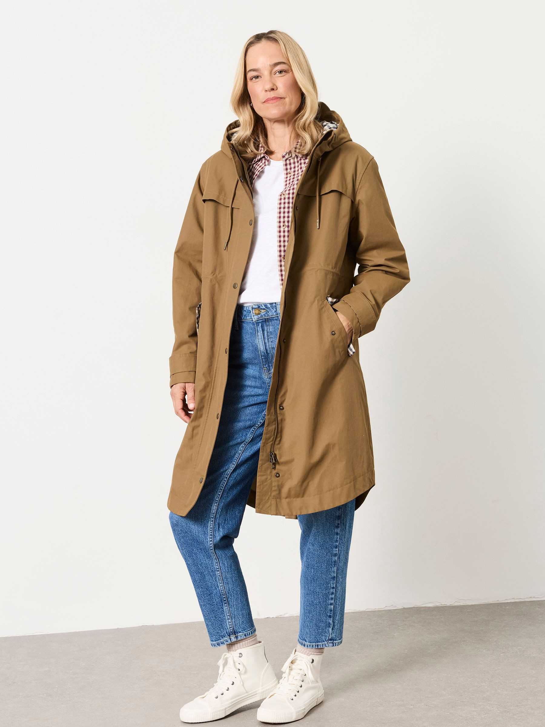 Inverness Sand Raincoat | Fat Face