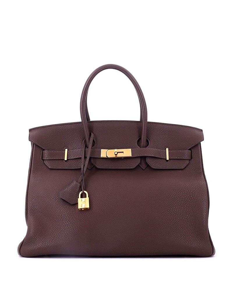 Pre-Owned Hermes Birkin 35 Handbag Brown Togo with Gold Hardware | Bloomingdale's (US)