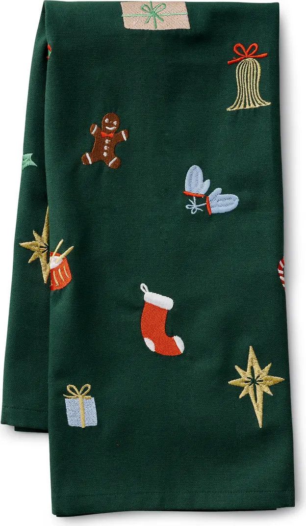 Christmas Icon Embroidered Tea Towel | Nordstrom