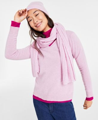 Charter Club Womens Cashmere Beanie Scarf Sweaters Created For Macys | Macy's