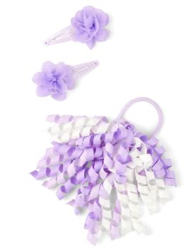 Girls Floral Curly Hair 3-Piece Set - Lovely Lavender - multi clr | The Children's Place
