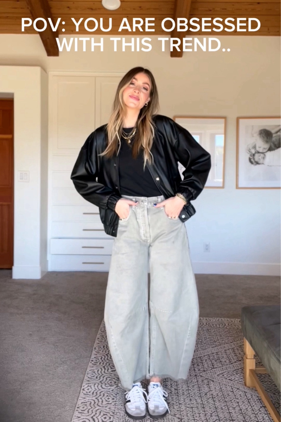 The barrel, horseshoe, tapered jean trend is one I have fully committed to. And I love it! 
I recommend sizing down in these jeans, they run big. 
