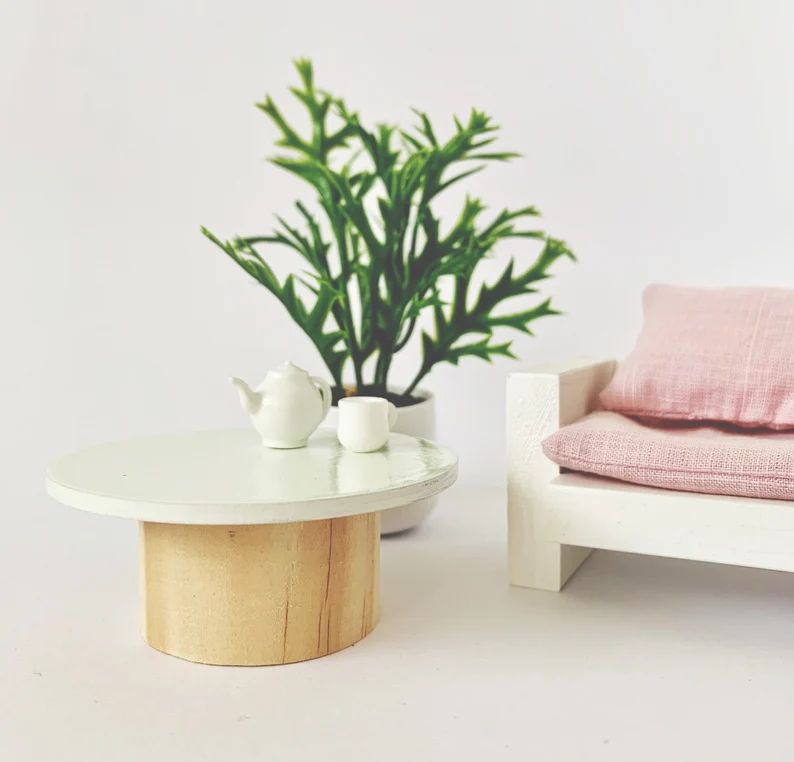 Dollhouse Miniature Round Coffee Table | Etsy | Etsy (US)