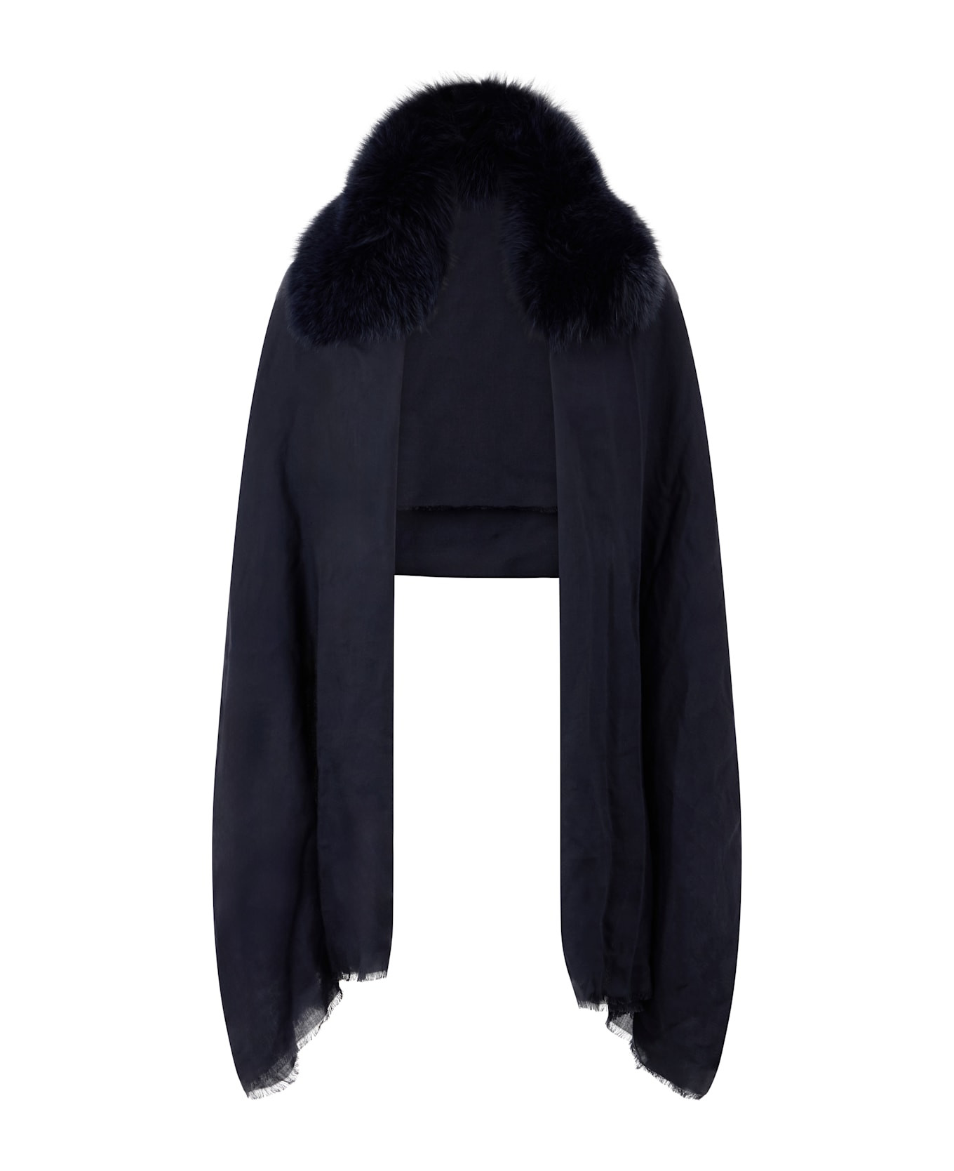 Fur Collar Cashmere Cape-coat | Italist.com US