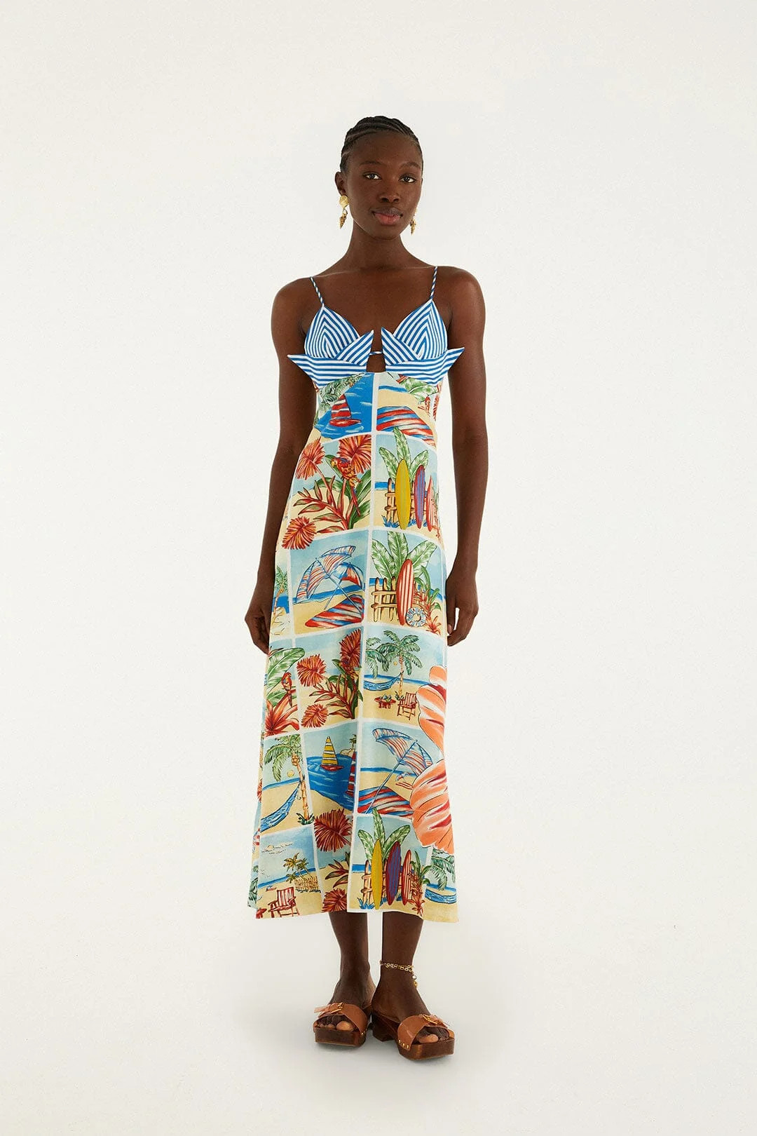 Multicolor Summer Diary Paper Boat Maxi Dress | Farm Rio UK