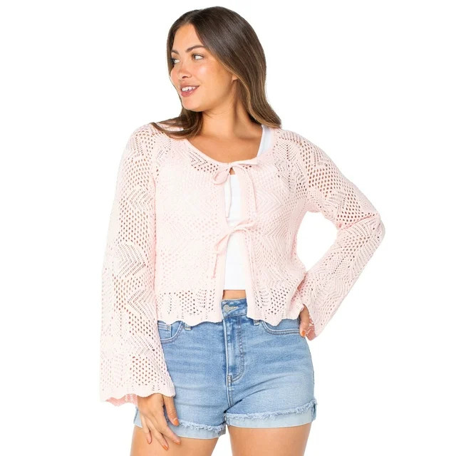 Celebrity Pink Juniors Tie Front Cardigan | Walmart (US)