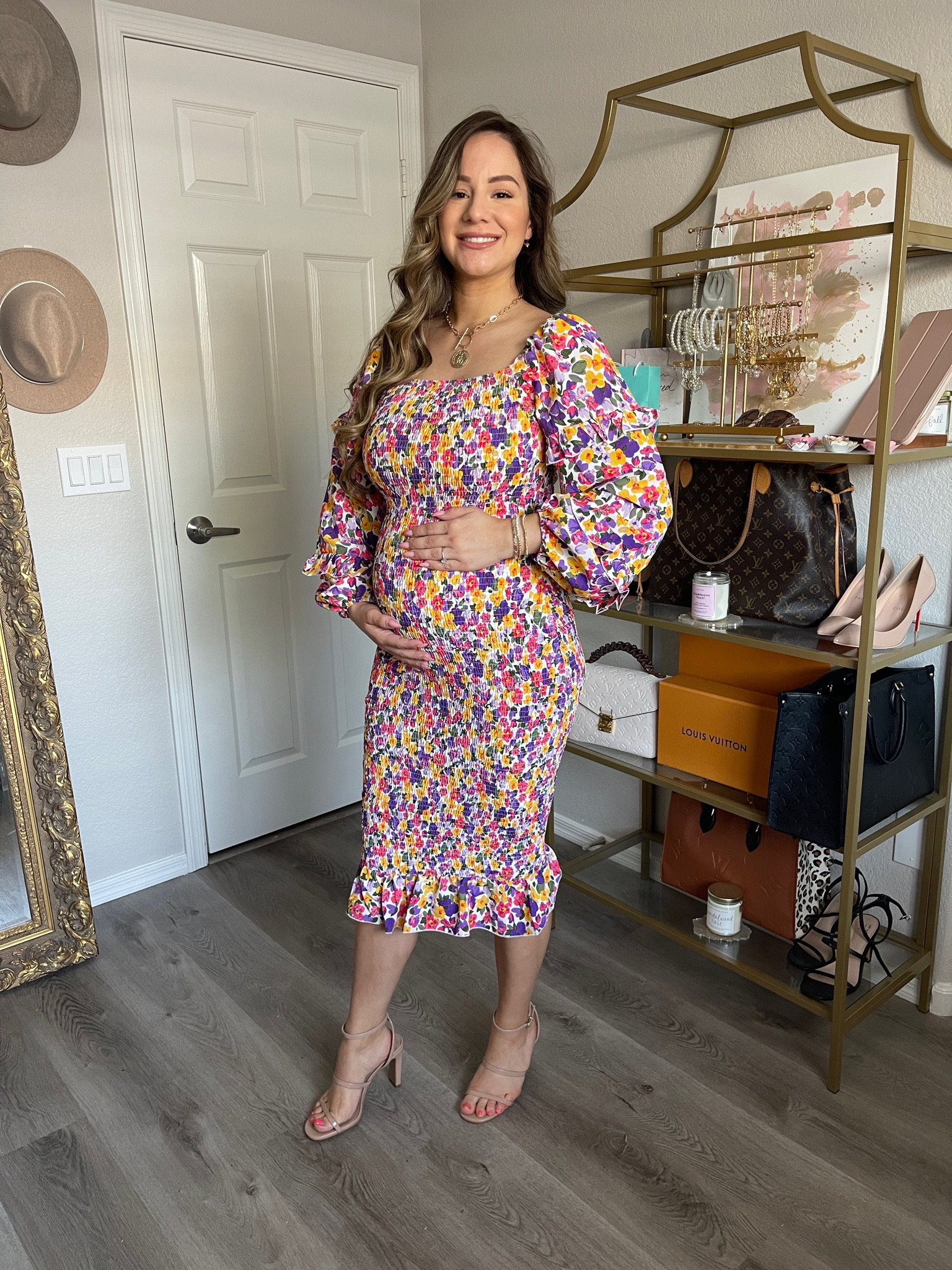 Floral dress (wearing small), DSW Nude Heels (tts/beige), off shoulder dress, puff sleeve dress, fitted dress, Bodycon dress, spring outfit, spring dress, summer outfit, summer dress, maxi dress, stretchy dress, wedding guest dress, cute dress, dress outfit, bump friendly, maternity dress, Amazon fashion #dress

#LTKbump #LTKSeasonal #LTKwedding