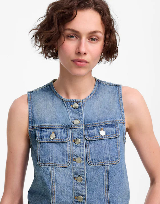 Cropped Denim Vest: Airy Denim Edition | Madewell | Madewell