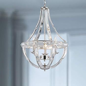 Bestier Polished Nickel Modern Pendant Chandelier Crystal Lighting Ceiling Light Fixture Lamp for Di | Amazon (US)