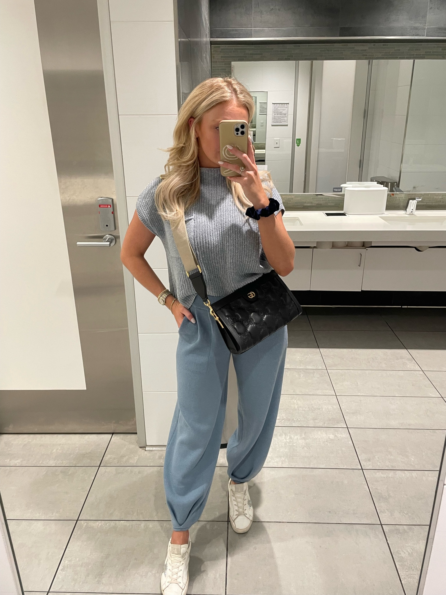 Free people lounge set 
Wearing size XS 

Free people. Airport outfit. Blue lounge set. Gucci purse. Crossbody purse. Black Gucci purse. 

#LTKtravel #LTKFind #LTKstyletip