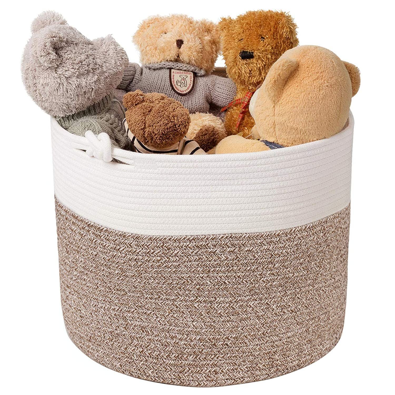 Amazon.com : Goodpick Cotton Rope Basket with Handle for Baby Laundry Basket Toy Storage Blanket ... | Amazon (US)