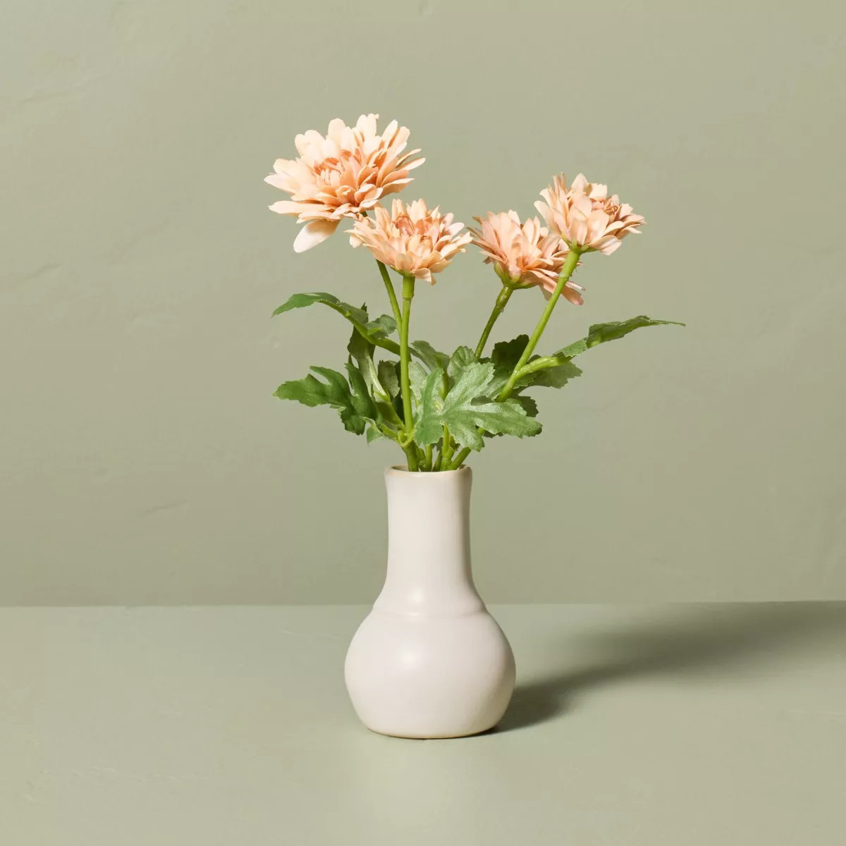 8" Faux Micro Mini Orange Daisy Flower Arrangement - Hearth & Hand™ with Magnolia | Target