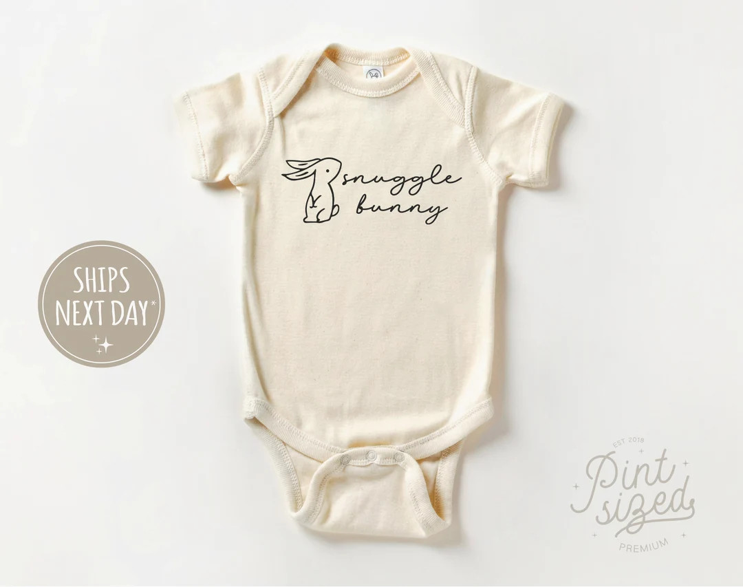 Snuggle Bunny Onesie® Sweet Easter Bodysuit Minimal Easter Bunny Natural Onesie® - Etsy | Etsy (US)