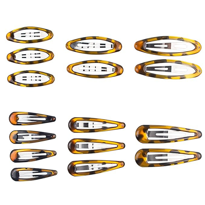 16pcs Snap Hair Clips, Classic Tortoise Hair Clip, Vintage Hairpin Accessories for Women Girls, M... | Amazon (US)