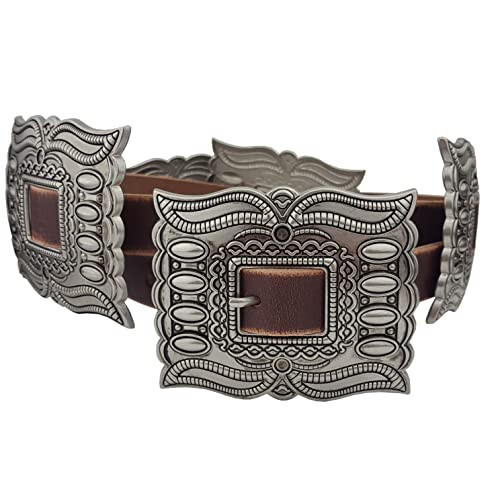 Axesoria Western Skinny Leather belt with Conchos (ML, Brown(3/4" width)) | Amazon (US)
