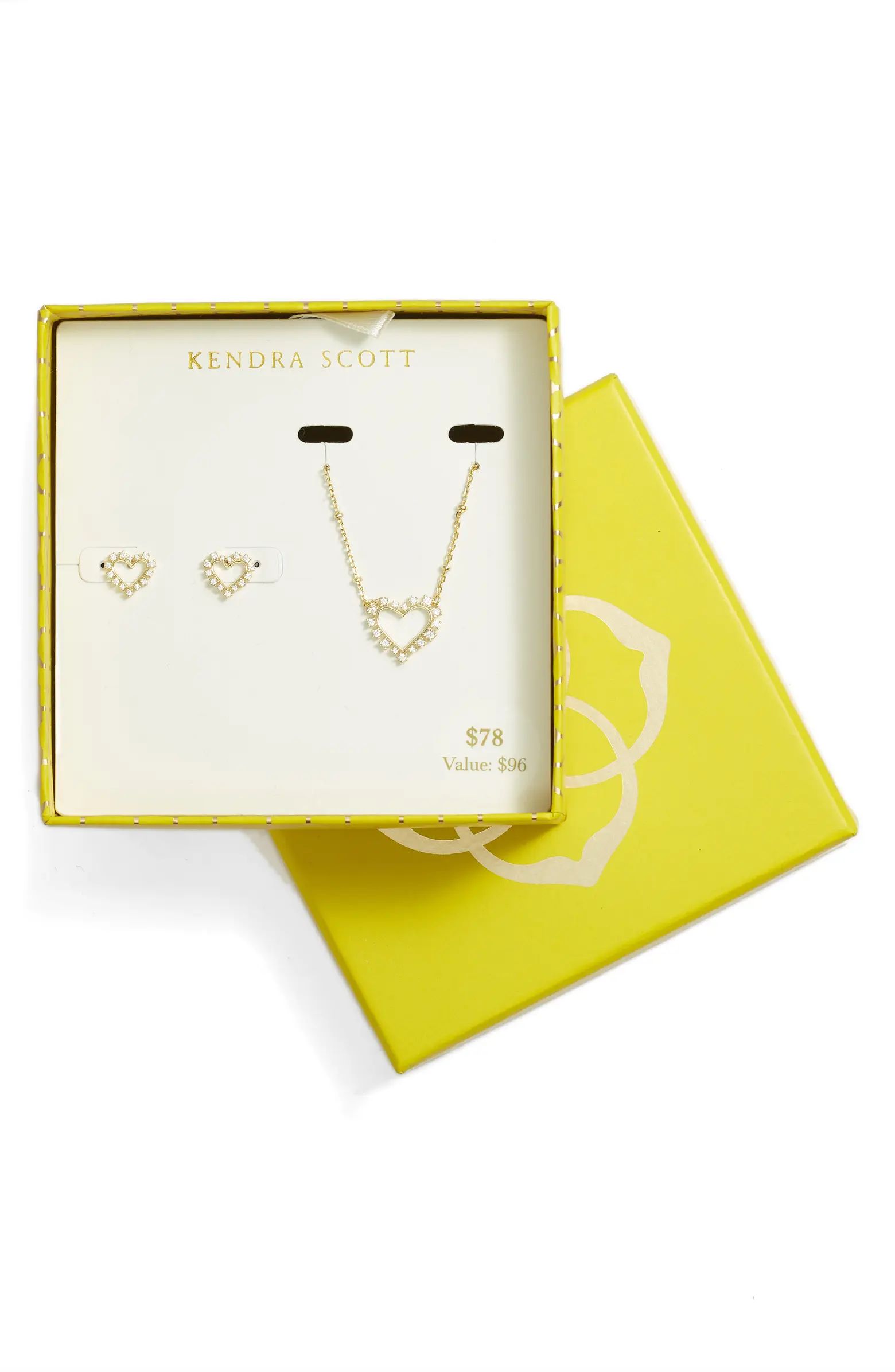 Kendra Scott Ari Heart Crystal Pendant & Earrings Set | Nordstrom | Nordstrom