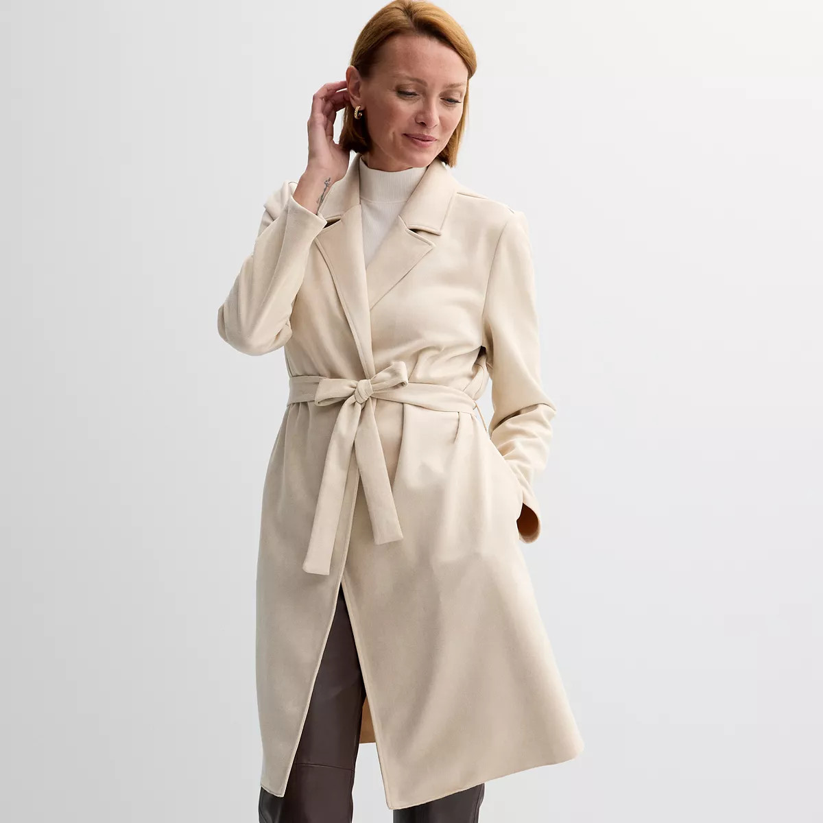 Women's Jaclyn Smith Belted Long Coat | Kohl's