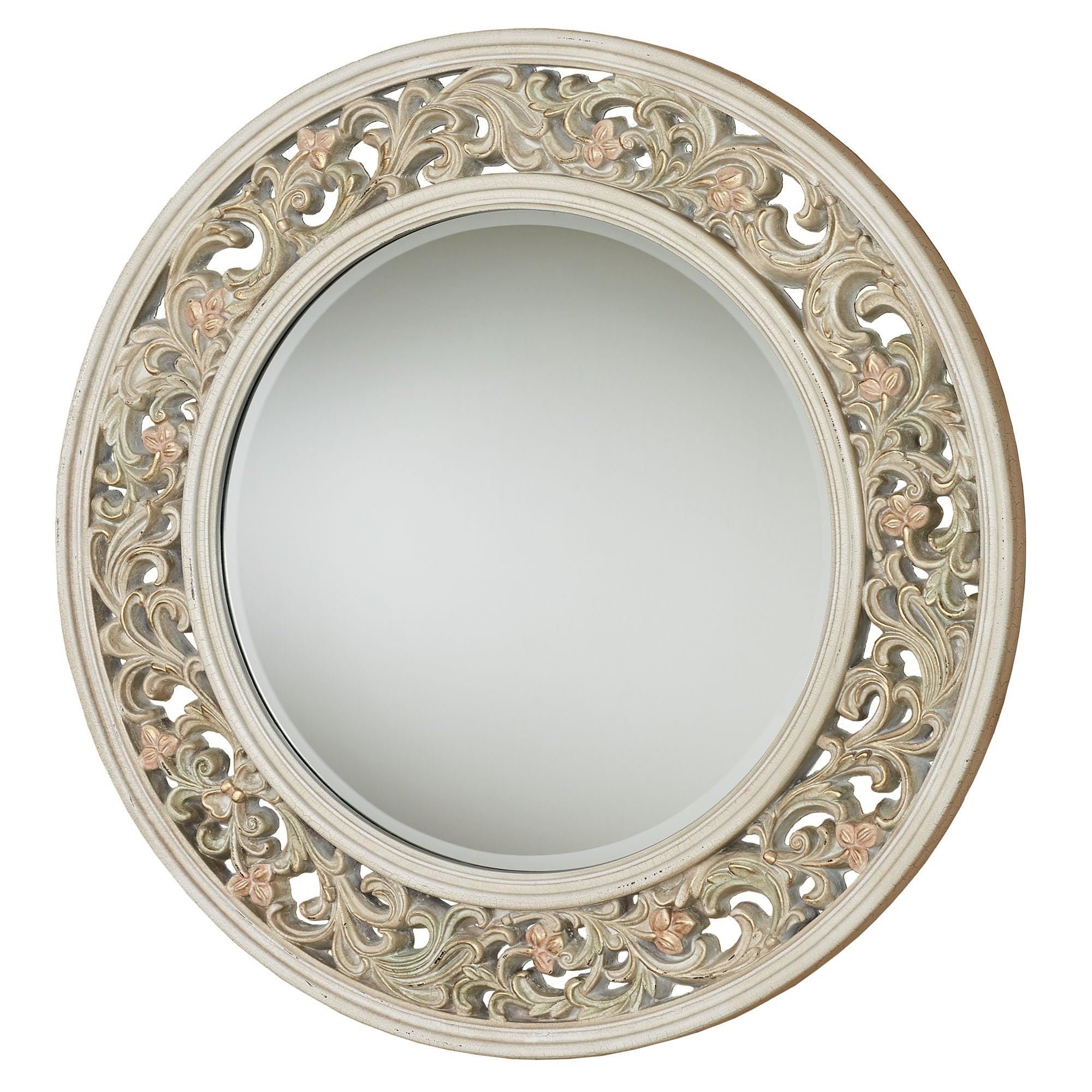 Touch of Class Milena Round Wall Mirror Ivory 36" Dia.x2 D | Amazon (US)