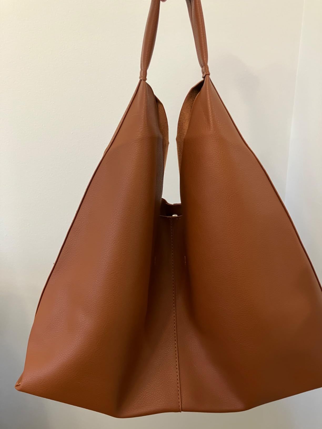 Leather Tote Bag, Oversized Hobo Bags, Large Tote Bag for Women Work, Vegan Leather Handbags Trav... | Amazon (US)