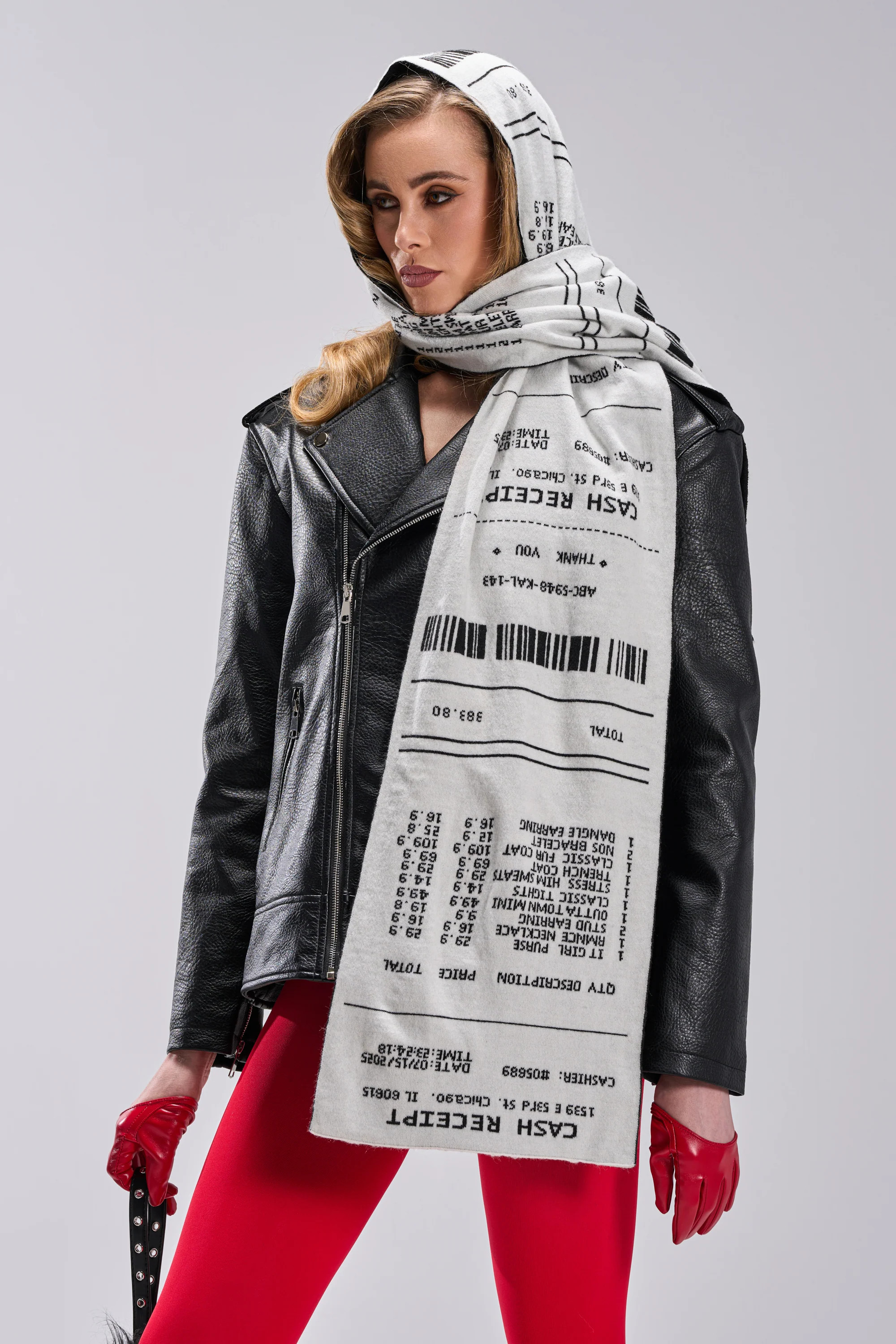 CHECK THE RECEIPT SCARF | AKIRA