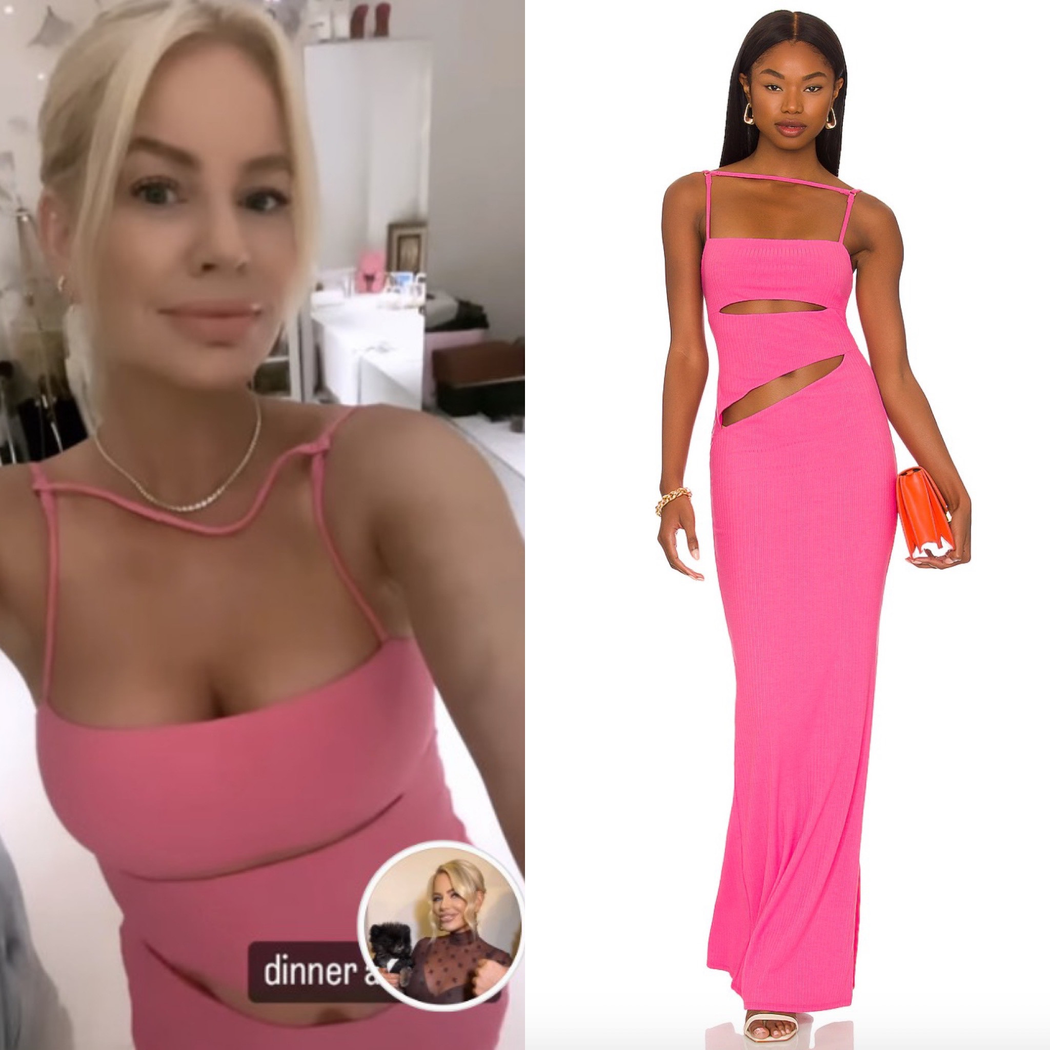 Think Pink // Get Details On Caroline Stanbury's Pink Cutout Maxi Dress With The Link In Our Bio 📸= @carolinestanbury  #RHODubai #CarolineStanbury 