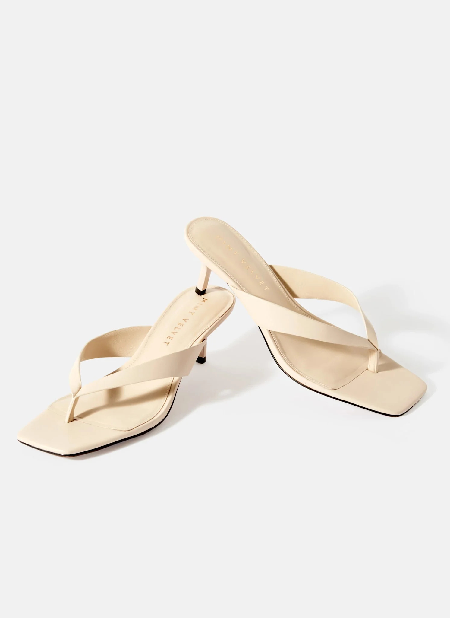 Betty Cream Flip Flop Heels | Mint Velvet