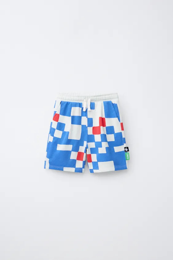 PLAID LOGO LABEL SHORTS | Zara US