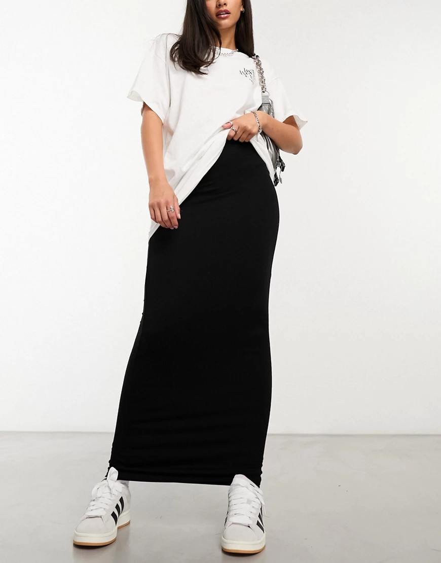 ASOS DESIGN column maxi skirt in black | ASOS (Global)