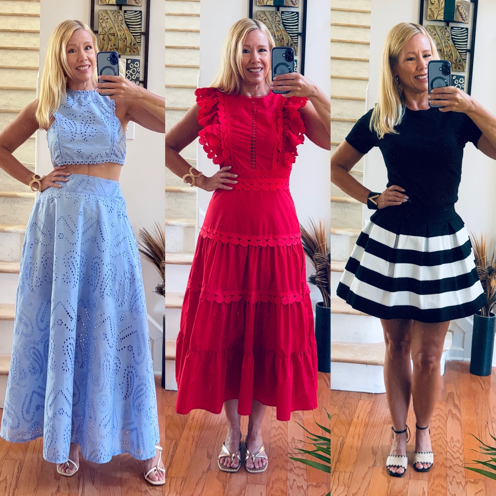 #ad Which one is your favorite outfit? 1-2-3?

Thank you @chicwish for gifting me these! 💝

FYR: I’m 5’7”⬇️
🩵Oufit 1: Wearing the skirt in M, the top in S. True to size. The top has a convenient zipper on the side.
❤️‍🔥Outfit 2: Wearing size M. True to size.
🖤🤍Outfit 3. Wearing size L. Runs small. This skirt is VERY short and it flares out like a petticoat. I would definitely recommend to size up! If you are taller than me, this skirt might be too short.

#Chicwish #ChicwishMuse


#LTKOver40 #LTKgrwm #LTKootd