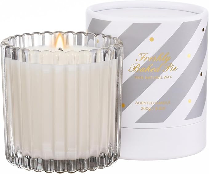 M&SENSE Soy Candles for Home Scented, Cinnamon Vanilla Pie Non Toxic Candles, 9.2oz Natural Organ... | Amazon (US)