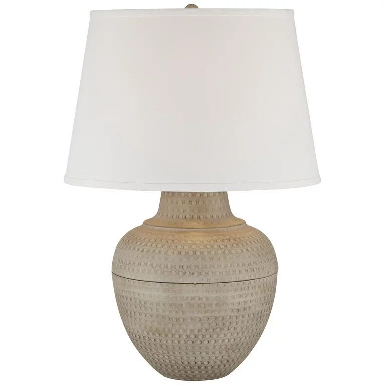 Barnes and Ivy Rustic Farmhouse Table Lamp 27 1/4" Tall Natural Beige Hammered Metal White Linen ... | Walmart (US)