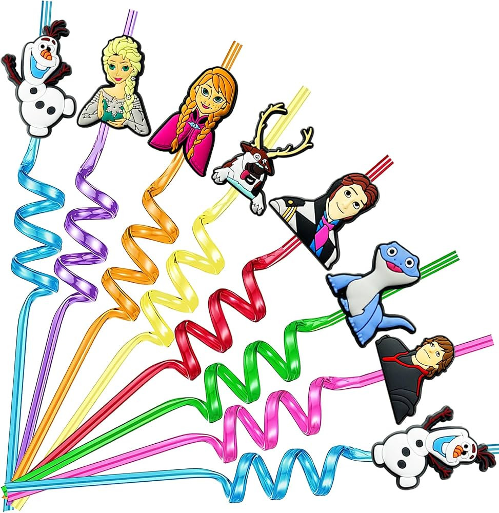 21 Pcs Frozen Drinking Straws Birthday Party Supplies, Reusable Straws for Frozen Princess Party ... | Amazon (US)