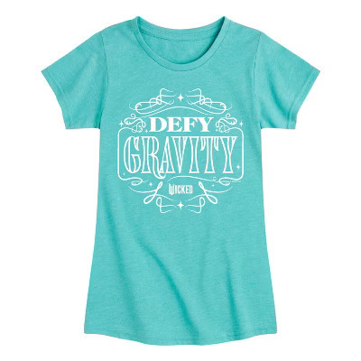 Girls' Wicked Defy Gravity Fitted Short Sleeve Graphic T-Shirt - Turquoise - 4T | Target
